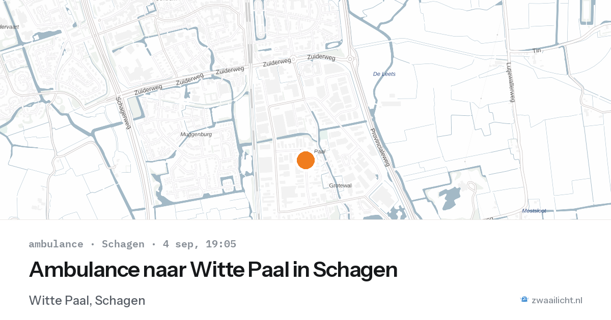Ambulance naar Witte Paal in Schagen — 4 sep 2026