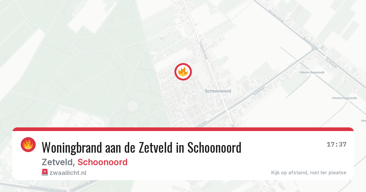 Woningbrand aan de Zetveld in Schoonoord — 19 apr 2026