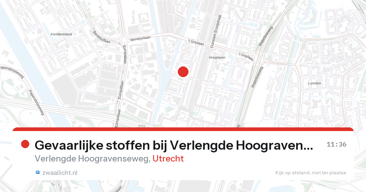 Gevaarlijke stoffen bij Verlengde Hoogravenseweg in Utrecht — 27 aug 2026