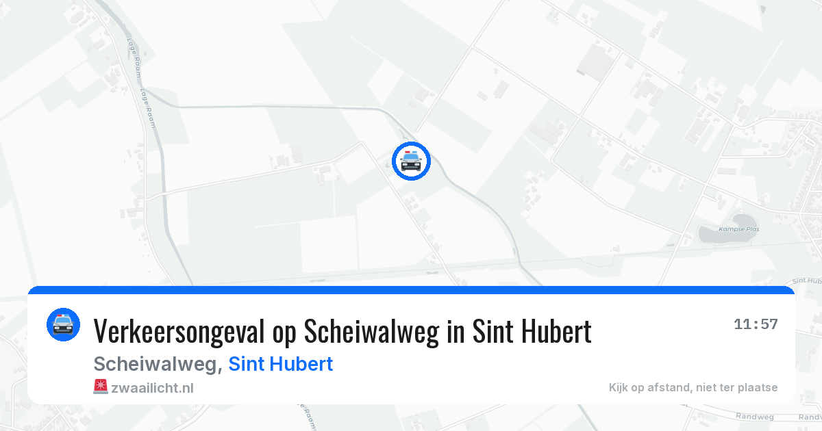 Verkeersongeval op Scheiwalweg in Sint Hubert — 14 jun 2026