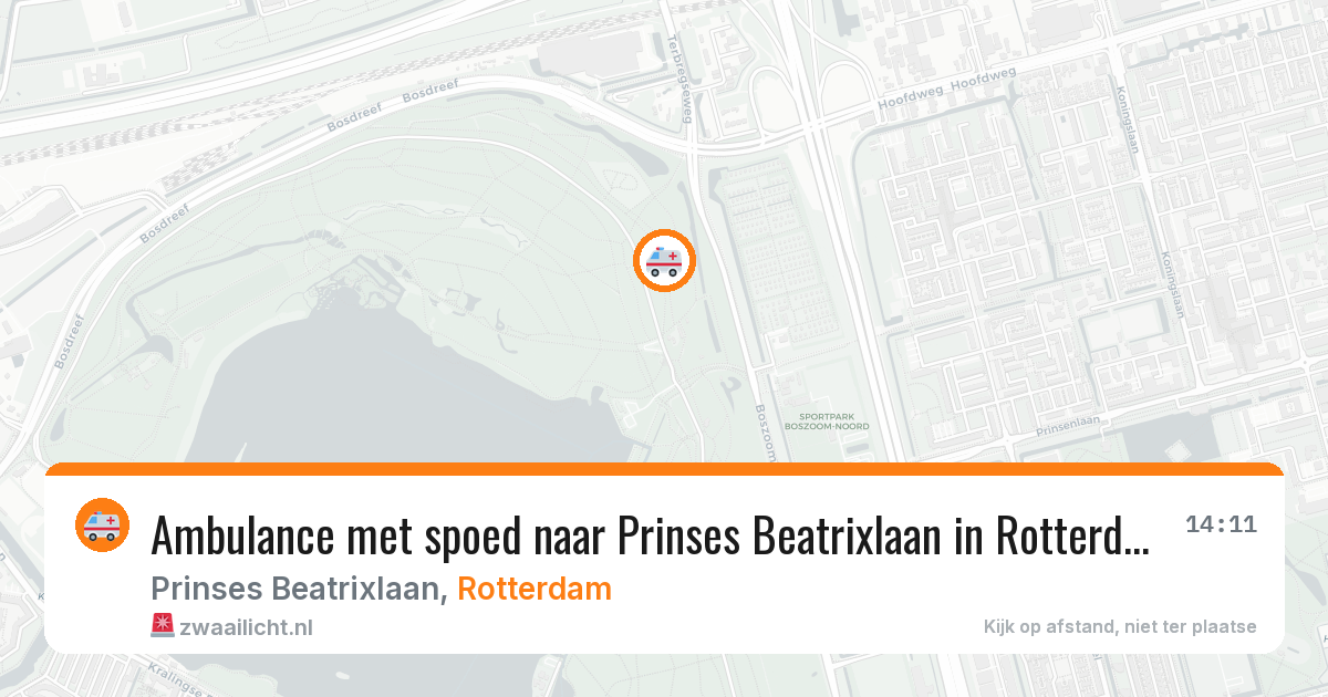 Ambulance met spoed naar Prinses Beatrixlaan in Rotterdam — 10 aug 2026