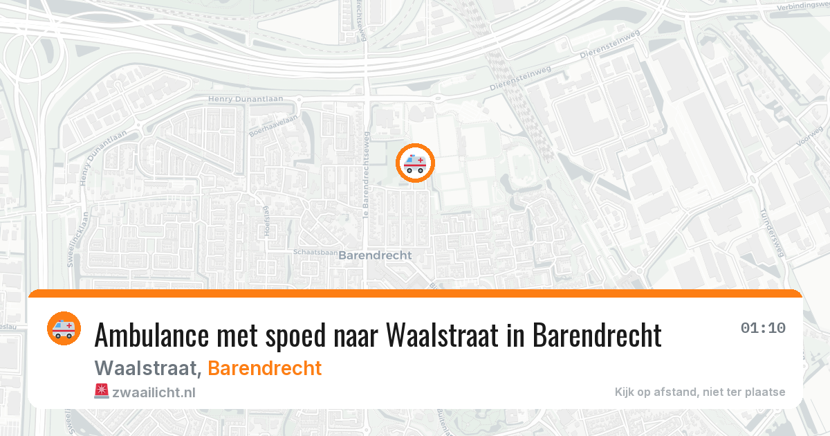 Ambulance met spoed naar Waalstraat in Barendrecht — 11 aug 2026