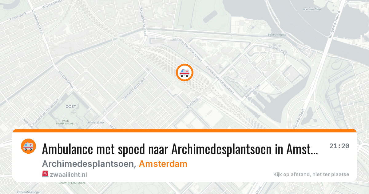 Ambulance met spoed naar Archimedesplantsoen in Amsterdam — 3 aug 2026