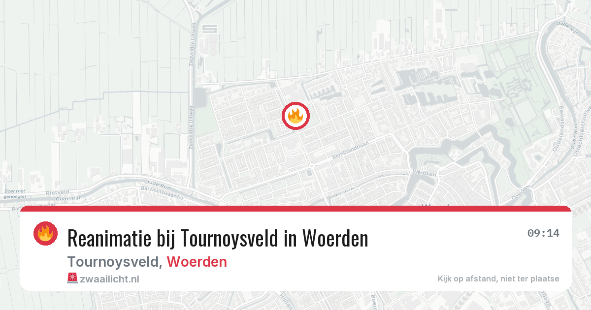 Reanimatie bij Tournoysveld in Woerden — 6 aug 2026