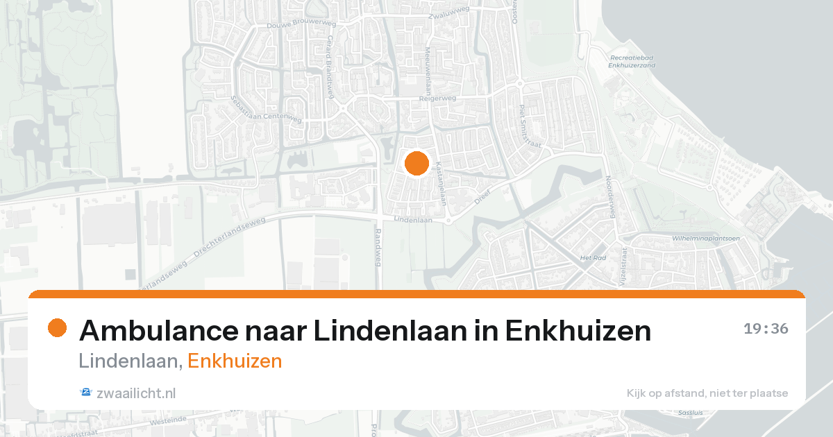 Ambulance naar Lindenlaan in Enkhuizen — 16 aug 2026