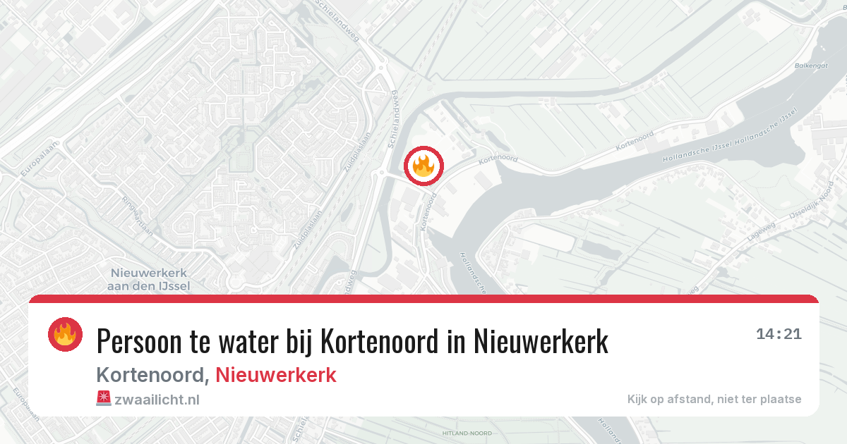 Persoon te water bij Kortenoord in Nieuwerkerk — 5 aug 2026