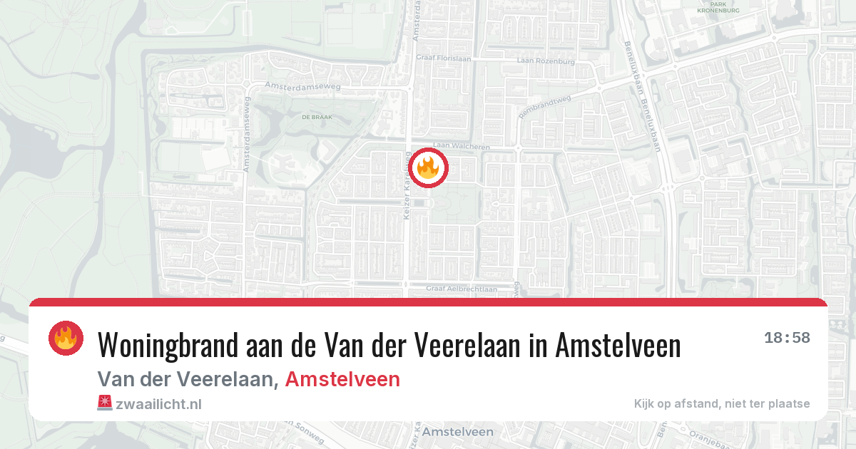 Woningbrand aan de Van der Veerelaan in Amstelveen — 8 mei 2026