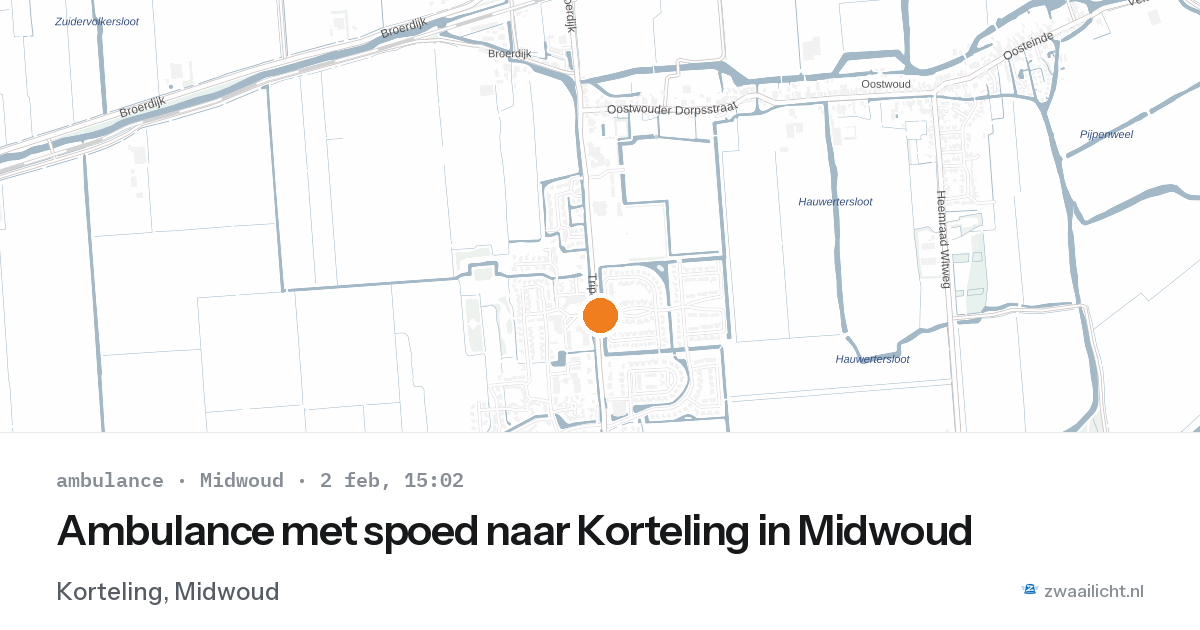 Ambulance met spoed naar Korteling in Midwoud — 2 feb 2026