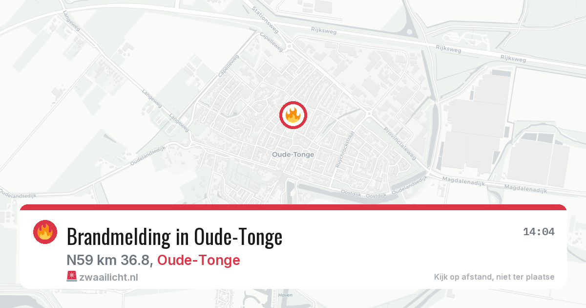 Brandmelding in Oude-Tonge — 7 aug 2026