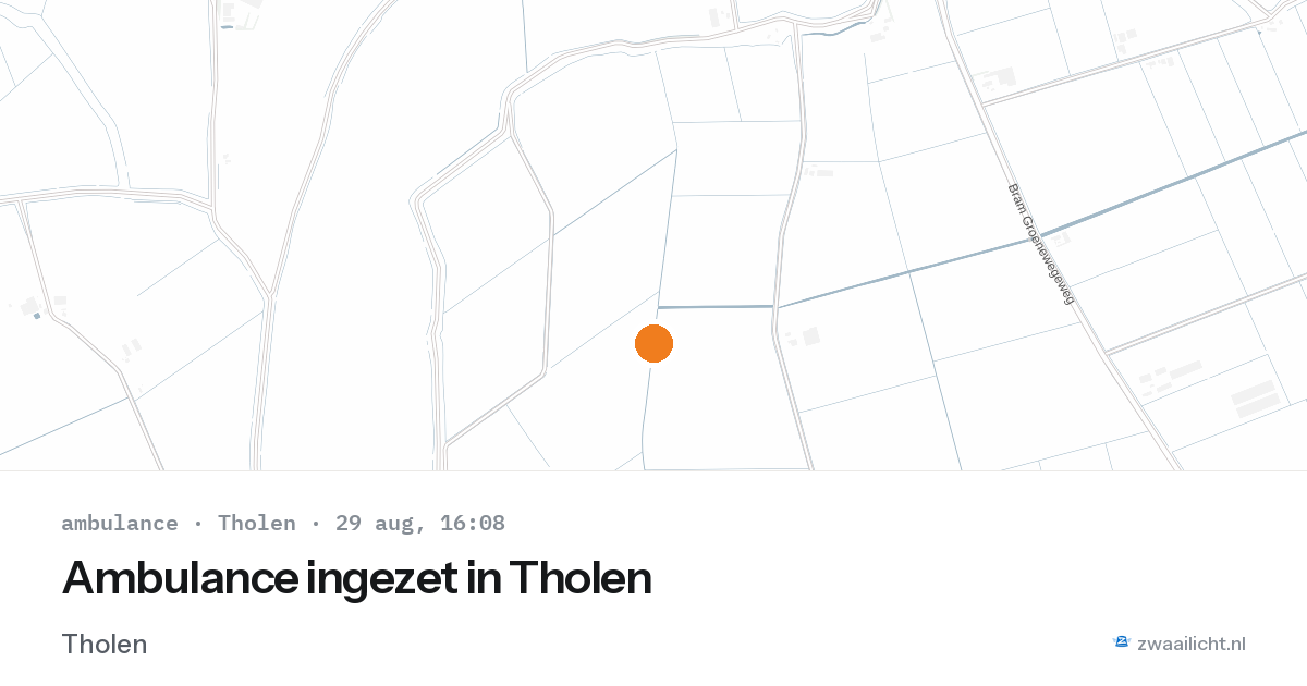 Ambulance ingezet in Tholen — 29 aug 2026