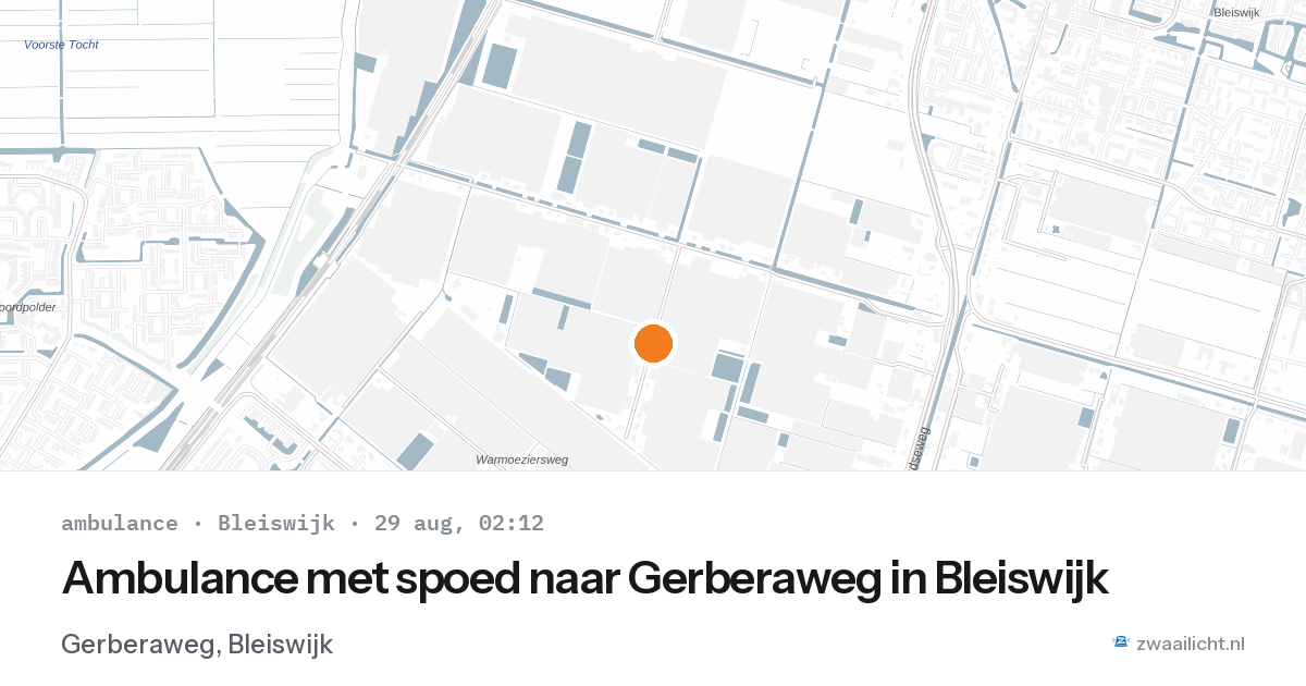 Ambulance met spoed naar Gerberaweg in Bleiswijk — 29 aug 2026