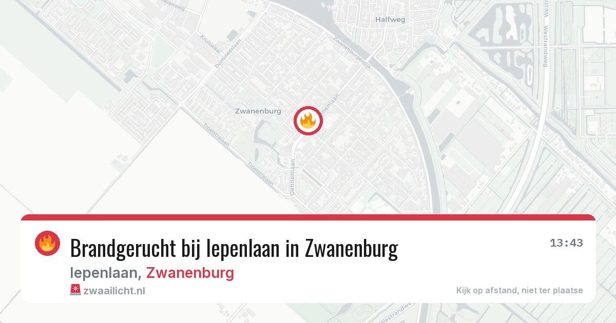 Brandgerucht bij Iepenlaan in Zwanenburg — 25 mei 2026