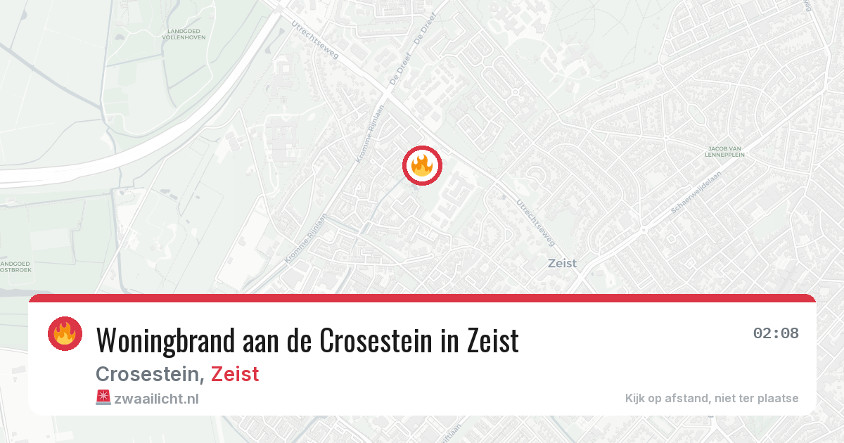 Woningbrand aan de Crosestein in Zeist — 31 mei 2026