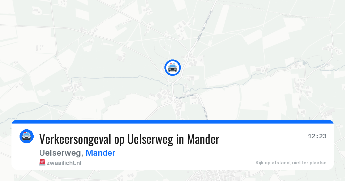 Verkeersongeval op Uelserweg in Mander — 9 mei 2026