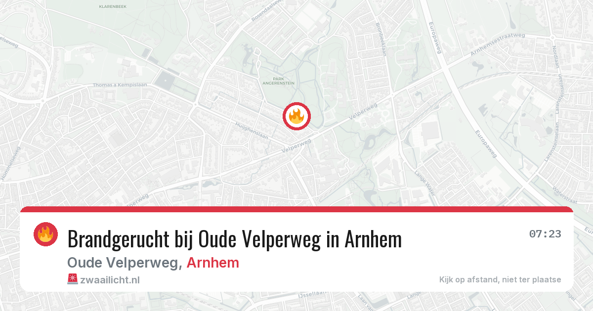 Brandgerucht bij Oude Velperweg in Arnhem — 6 jun 2026