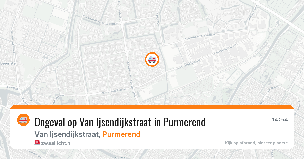 Ongeval op Van Ijsendijkstraat in Purmerend — 15 apr 2026