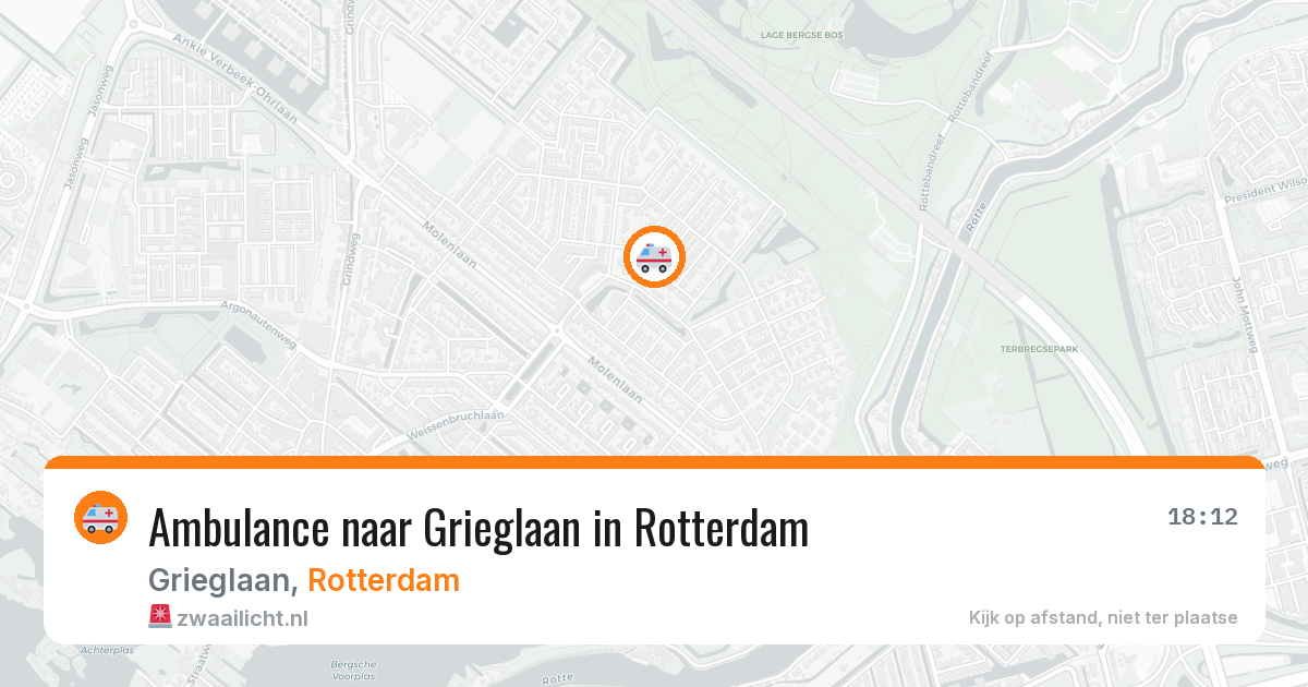 Ambulance naar Grieglaan in Rotterdam — 18 jun 2026