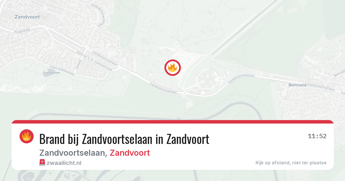 Brand bij Zandvoortselaan in Zandvoort — 13 aug 2026
