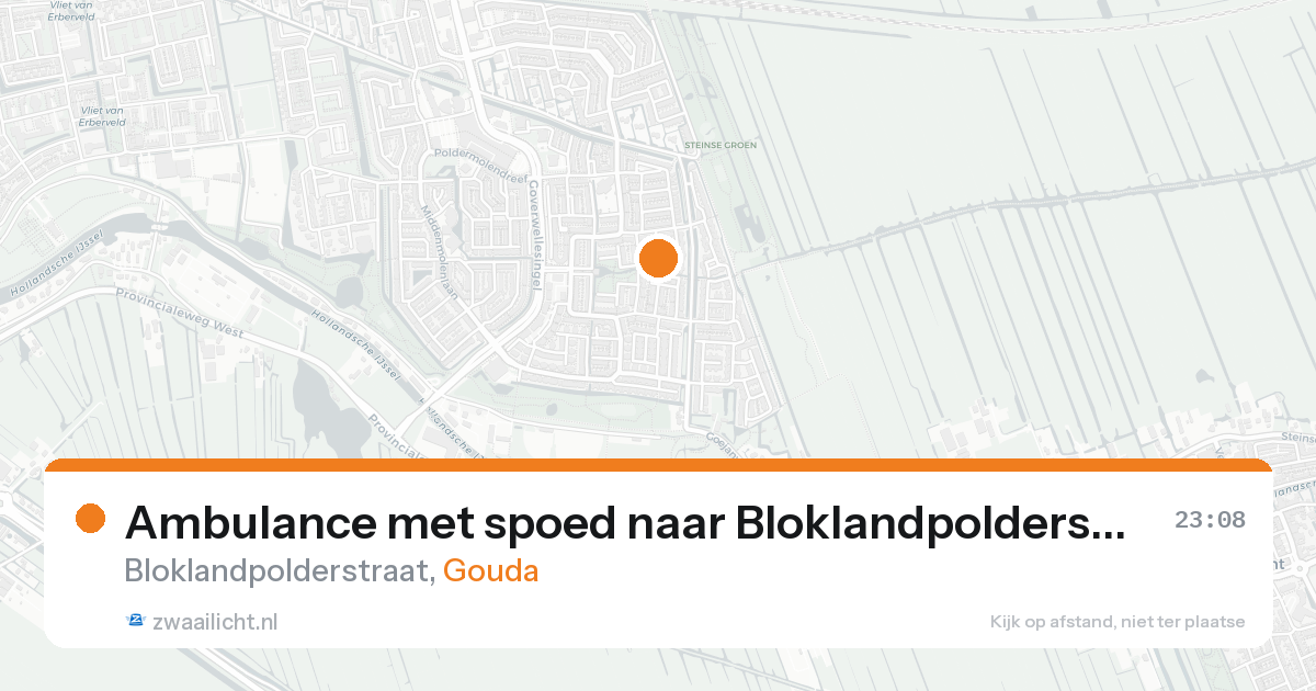Ambulance met spoed naar Bloklandpolderstraat in Gouda — 7 jun 2026