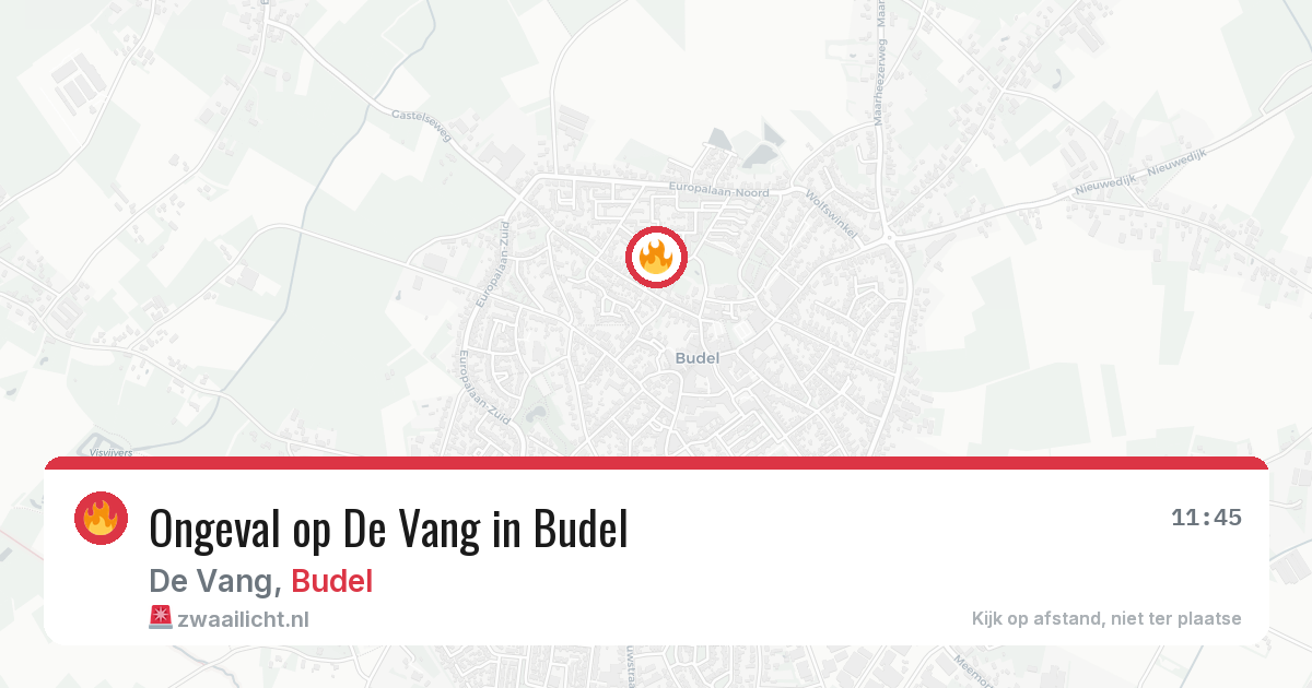 Ongeval op De Vang in Budel — 25 mei 2026