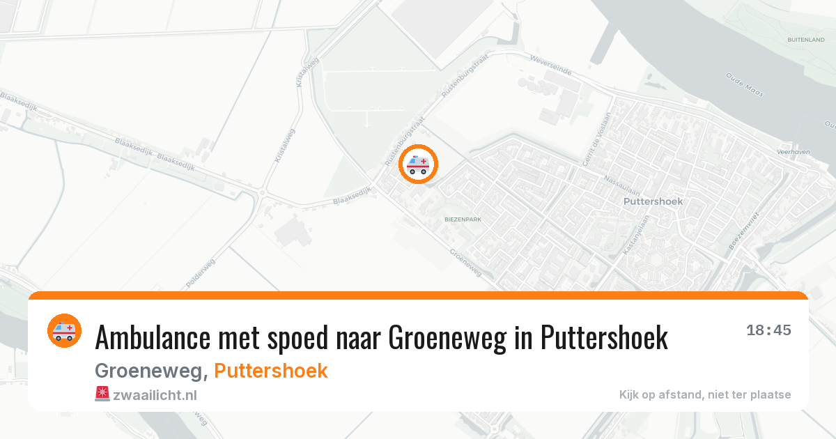Ambulance met spoed naar Groeneweg in Puttershoek — 21 mrt 2026