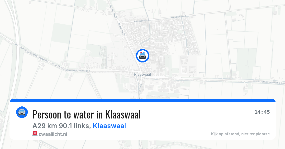 Persoon te water in Klaaswaal — 9 mei 2026