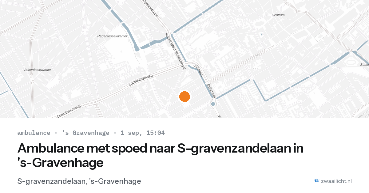 Ambulance met spoed naar S-gravenzandelaan in 's-Gravenhage — 1 sep 2026