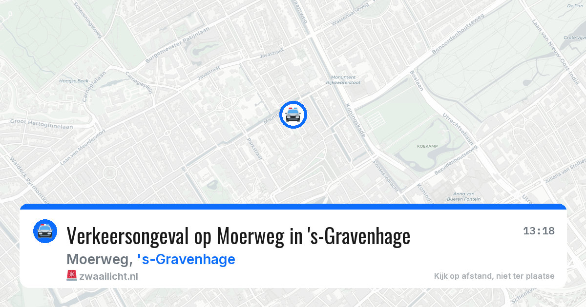 Verkeersongeval op Moerweg in 's-Gravenhage — 28 mrt 2026