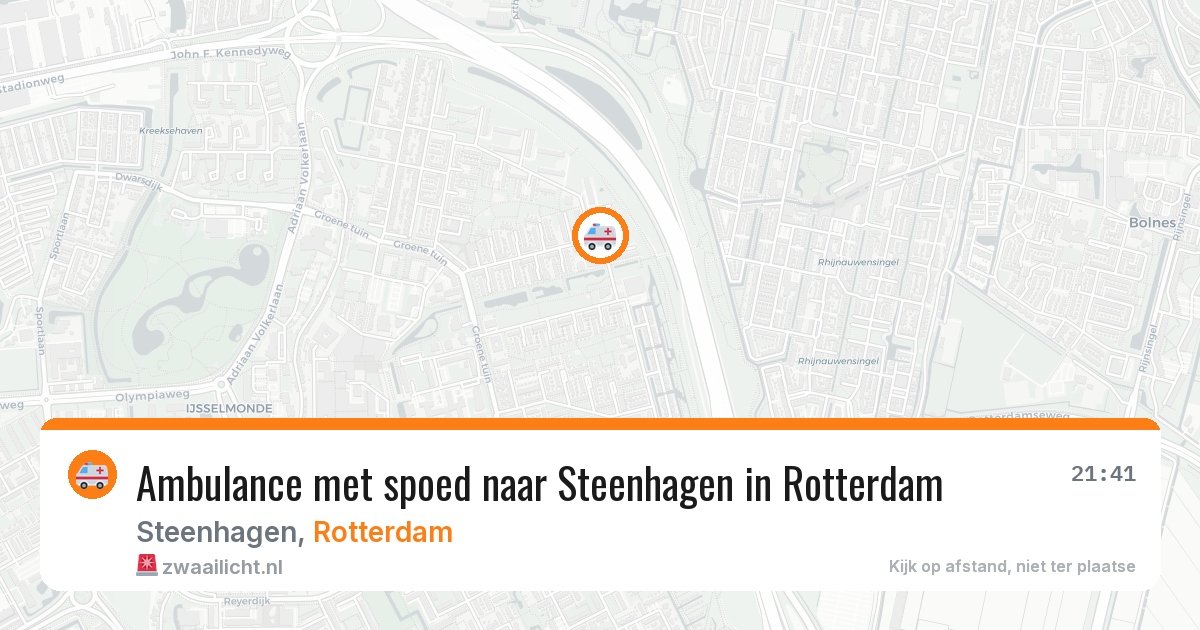 Ambulance met spoed naar Steenhagen in Rotterdam — 21 mei 2026