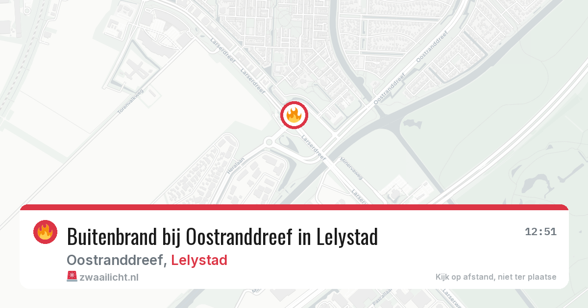 Buitenbrand bij Oostranddreef in Lelystad — 21 mrt 2026