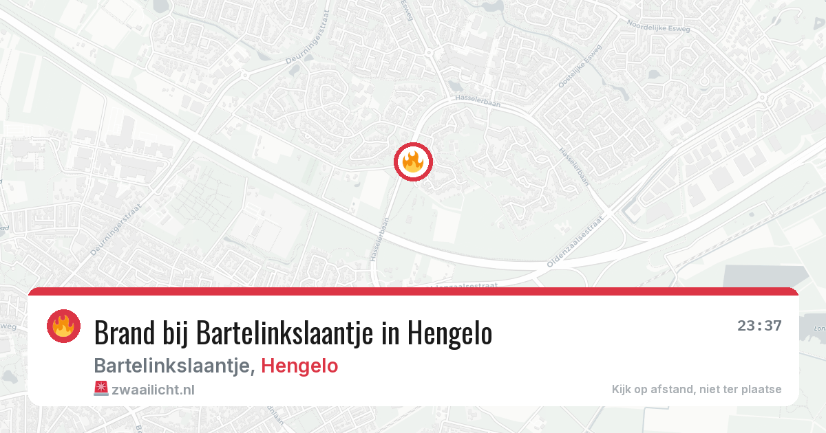 Brand bij Bartelinkslaantje in Hengelo — 19 jun 2026