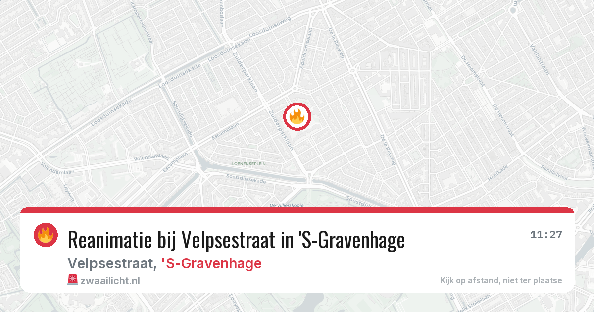 Reanimatie bij Velpsestraat in 'S-Gravenhage — 19 jul 2026