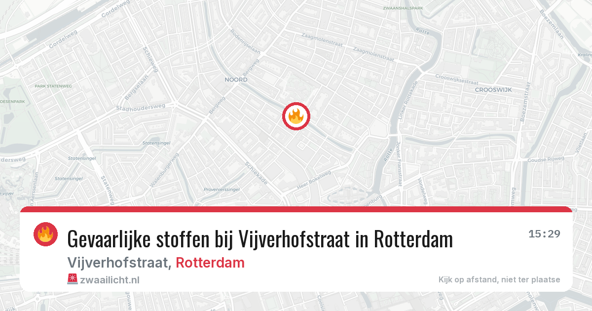 Gevaarlijke stoffen bij Vijverhofstraat in Rotterdam — 17 mrt 2026