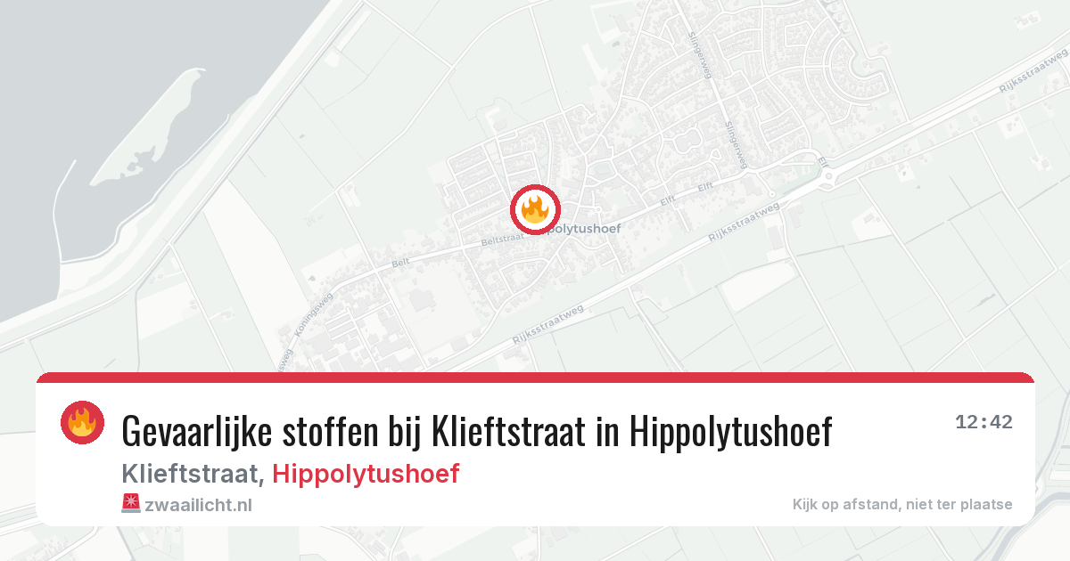 Gevaarlijke stoffen bij Klieftstraat in Hippolytushoef — 29 mei 2026