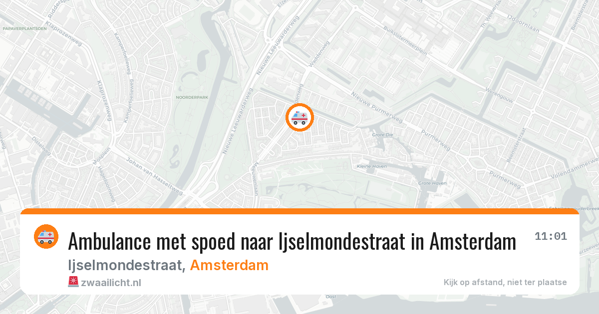 Ambulance met spoed naar Ijselmondestraat in Amsterdam — 5 jul 2026