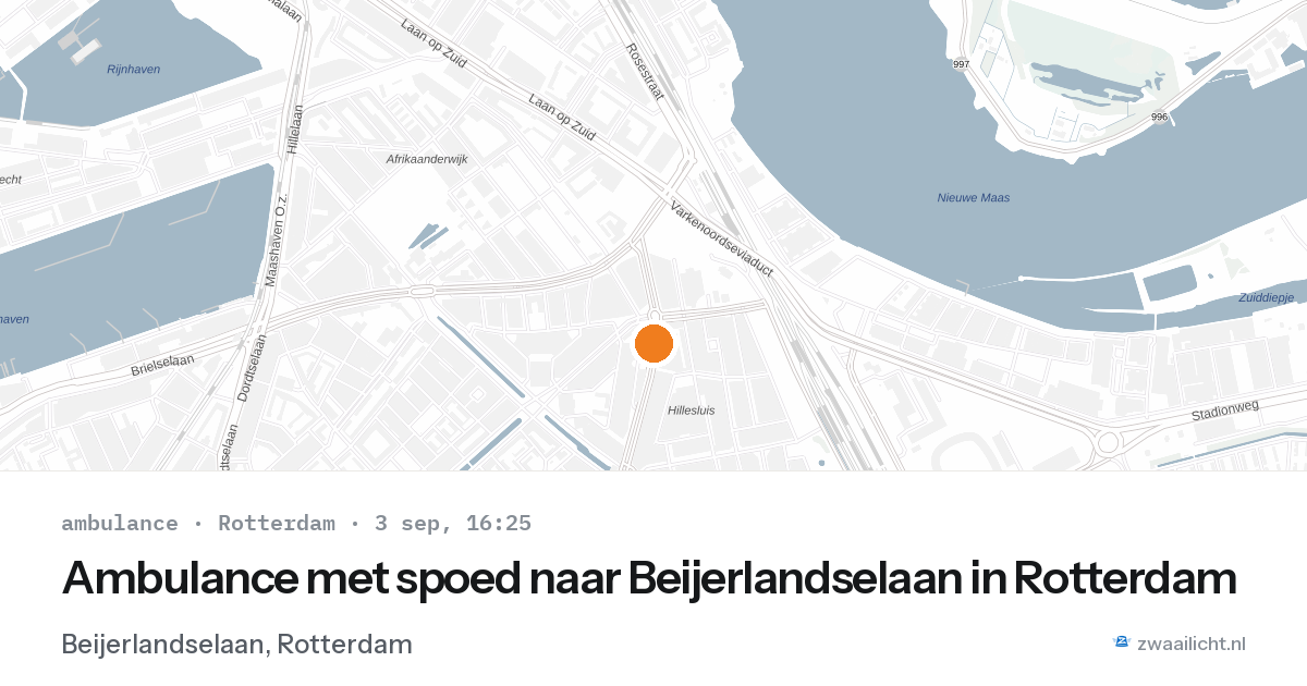 Ambulance met spoed naar Beijerlandselaan in Rotterdam — 3 sep 2026
