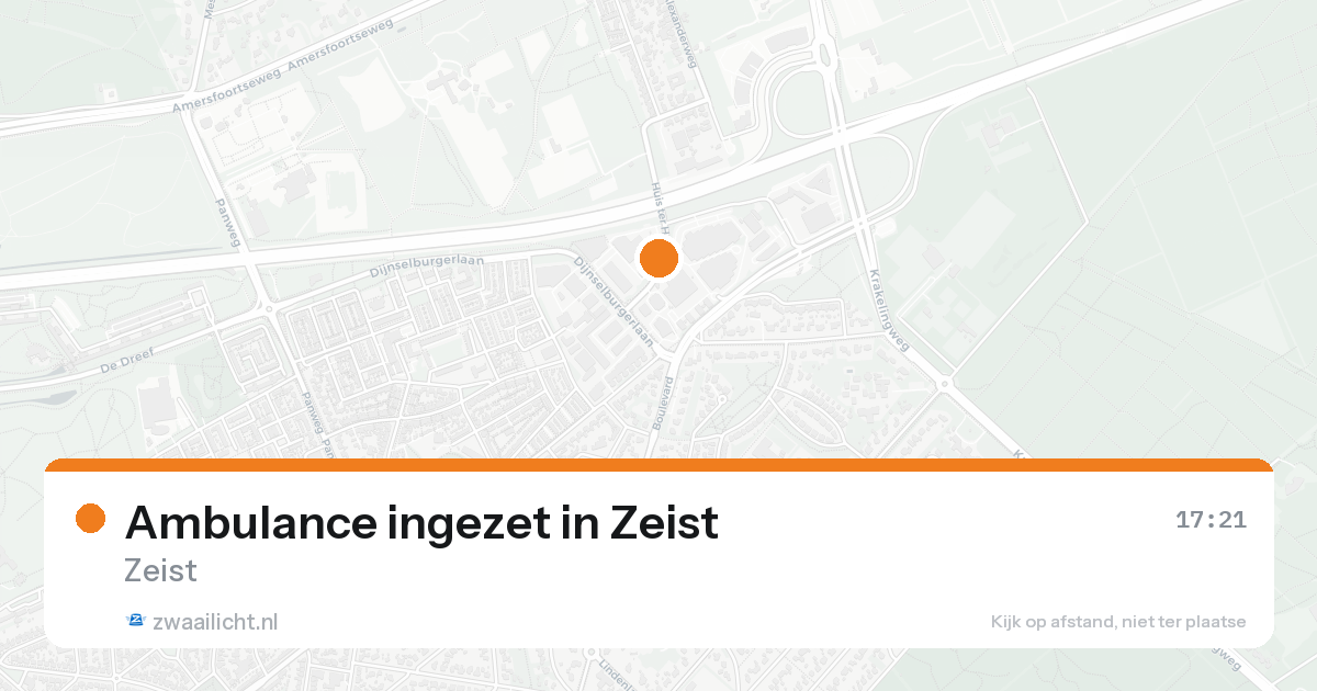 Ambulance ingezet in Zeist — 15 aug 2026