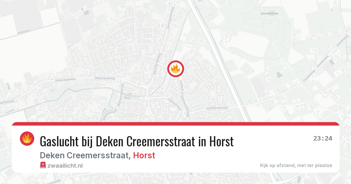 Gaslucht bij Deken Creemersstraat in Horst — 28 jan 2026