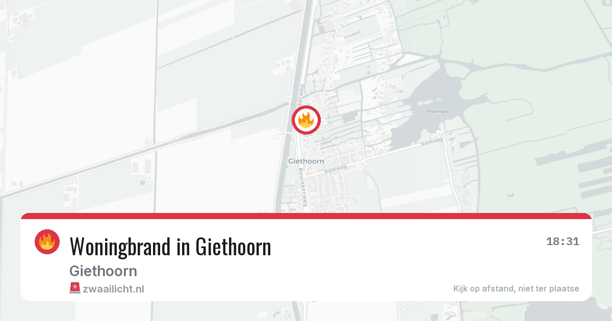 Woningbrand in Giethoorn — 7 jul 2026