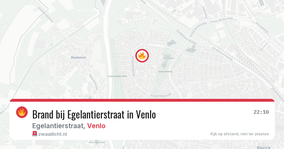 Brand bij Egelantierstraat in Venlo — 10 jun 2026