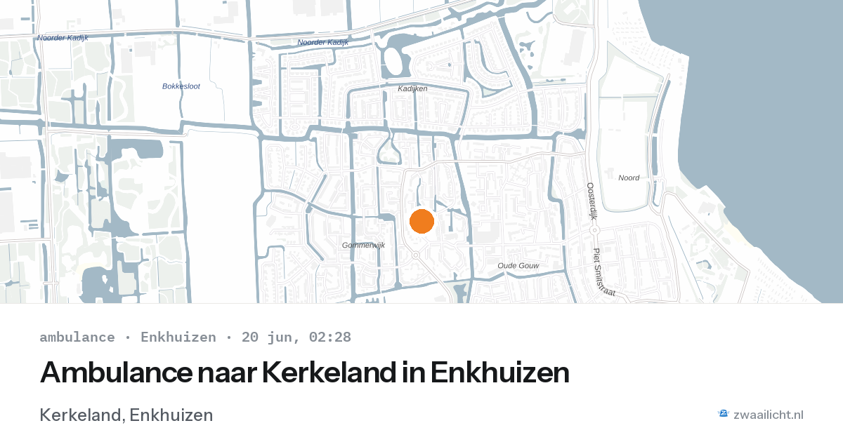 Ambulance naar Kerkeland in Enkhuizen — 20 jun 2026