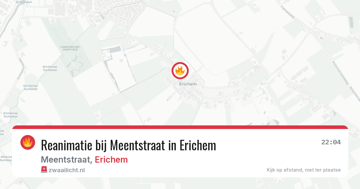 Reanimatie bij Meentstraat in Erichem — 22 jun 2026