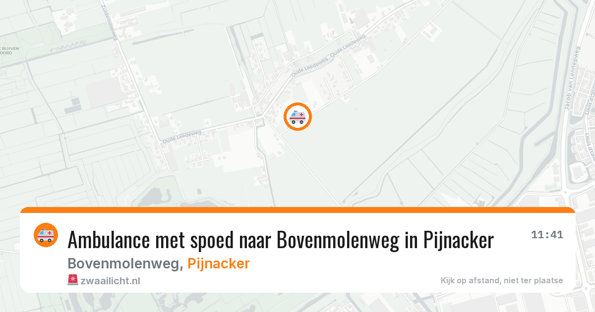 Ambulance met spoed naar Bovenmolenweg in Pijnacker — 13 aug 2026