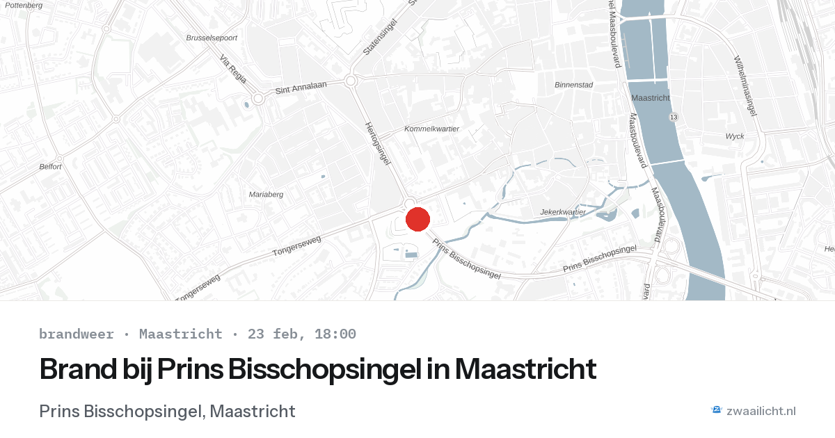 Brand bij Prins Bisschopsingel in Maastricht — 23 feb 2026