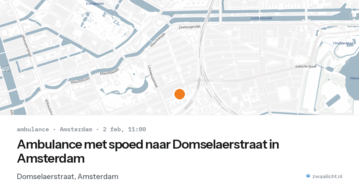 Ambulance met spoed naar Domselaerstraat in Amsterdam — 2 feb 2026