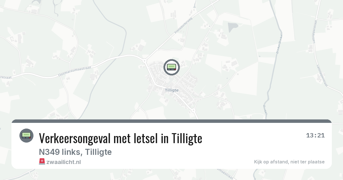 Verkeersongeval met letsel in Tilligte — 24 feb 2026