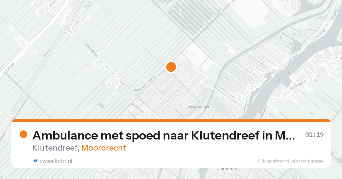 Ambulance met spoed naar Klutendreef in Moordrecht — 21 aug 2026