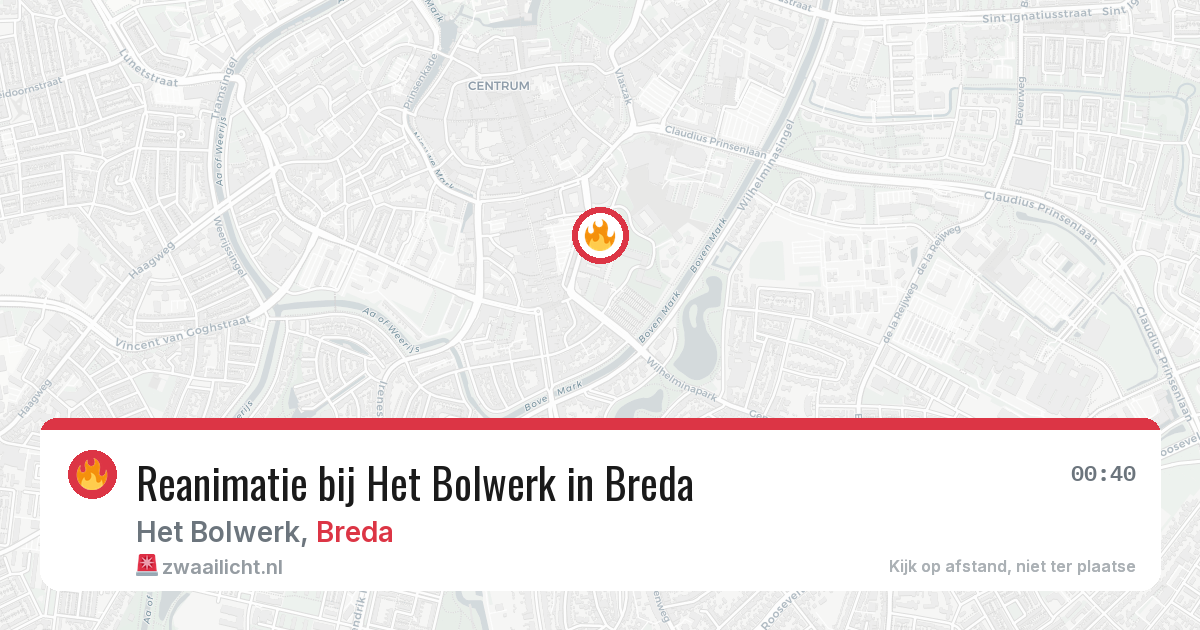 Reanimatie bij Het Bolwerk in Breda — 5 aug 2026