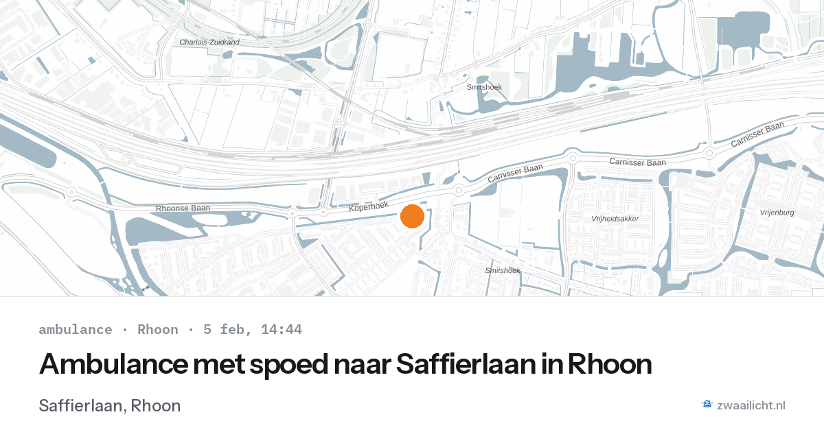 Ambulance met spoed naar Saffierlaan in Rhoon — 5 feb 2026