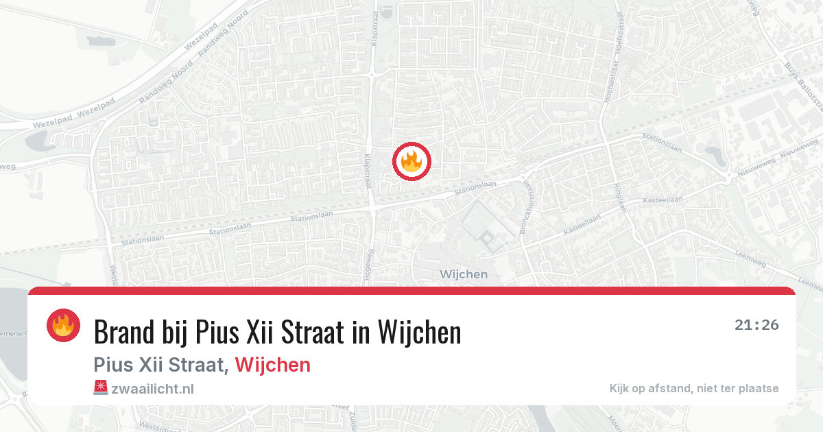 Brand bij Pius Xii Straat in Wijchen — 18 jun 2026